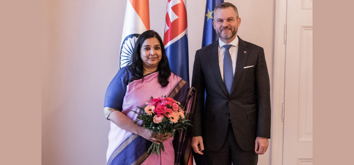 Ambassador Smt. Apoorva Srivastava paid a courtesy call on Speaker of Slovak Republic H.E. Mr. Peter Pellegrini on 28 November 2023.